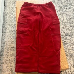 Aritzia tna cargo sweatpants size large color red